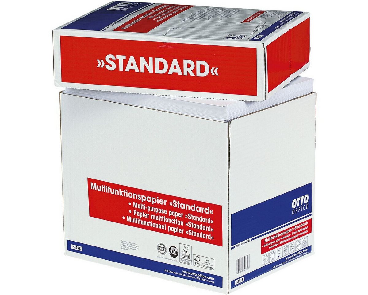 Otto Office Druckerpapier Standard, Format DIN A4, 80 g/m², 161 CIE, 2500 Blatt – Bild 2 von 2