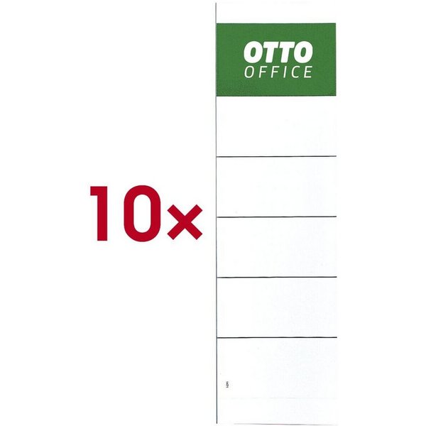 Otto Office Etiketten, für Ordner, 10 Stück, 54x190 mm, zum Einstecken