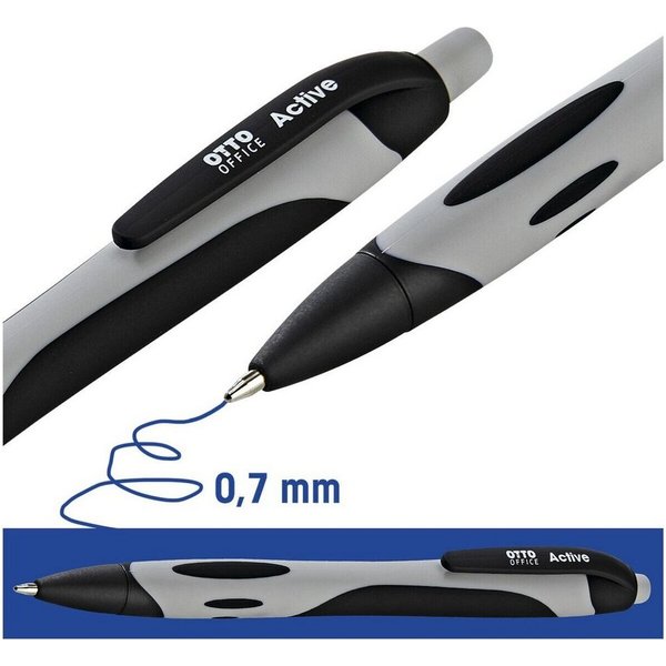 Otto Office Kugelschreiber Active, mit Druckmechanik und Taschenclip