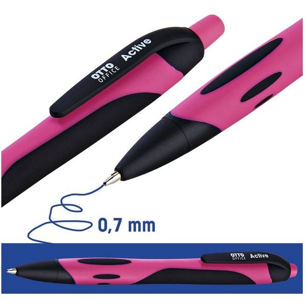 Otto Office Kugelschreiber Active, mit Druckmechanik und Taschenclip