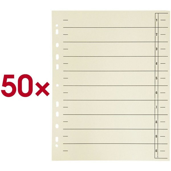 Otto Office Nature Aktenordner, Trennblätter 1-10, DIN A4 Maxi, 50-tlg., Kraftkarton 180 g/m²