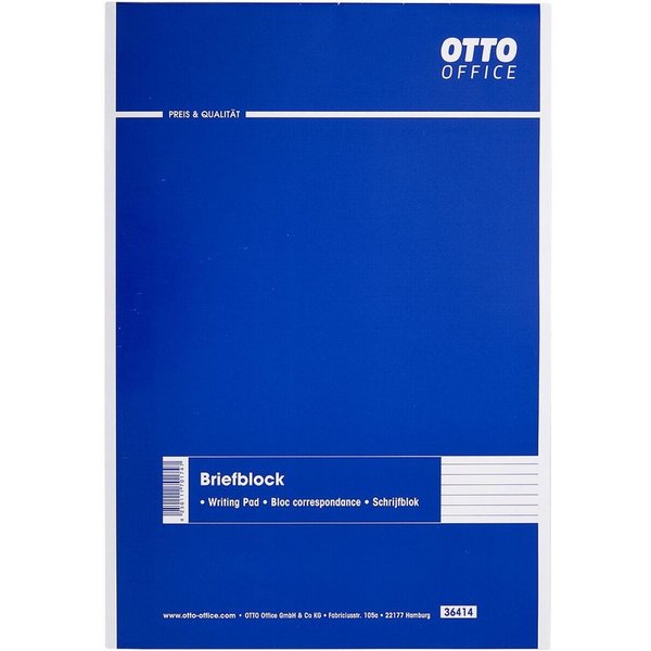 Otto Office Notizblock Briefblock, A4, liniert