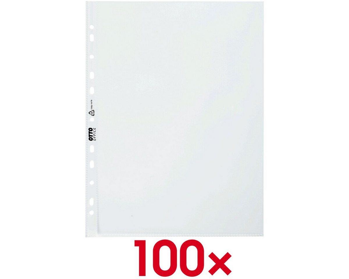 Otto Office Premium Prospekthülle Premium, 100 Stück, glasklar, Format A4 mit Multilochung, oben offen – Bild 2 von 2