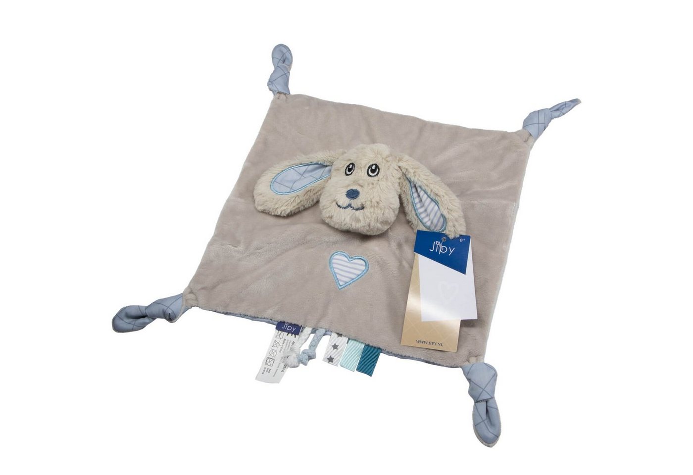 Otto Simon Lernspielzeug Schmusetuch mit Rassel, Baby Schnuffeltuch, blau, mit Rassel – Bild 2 von 2