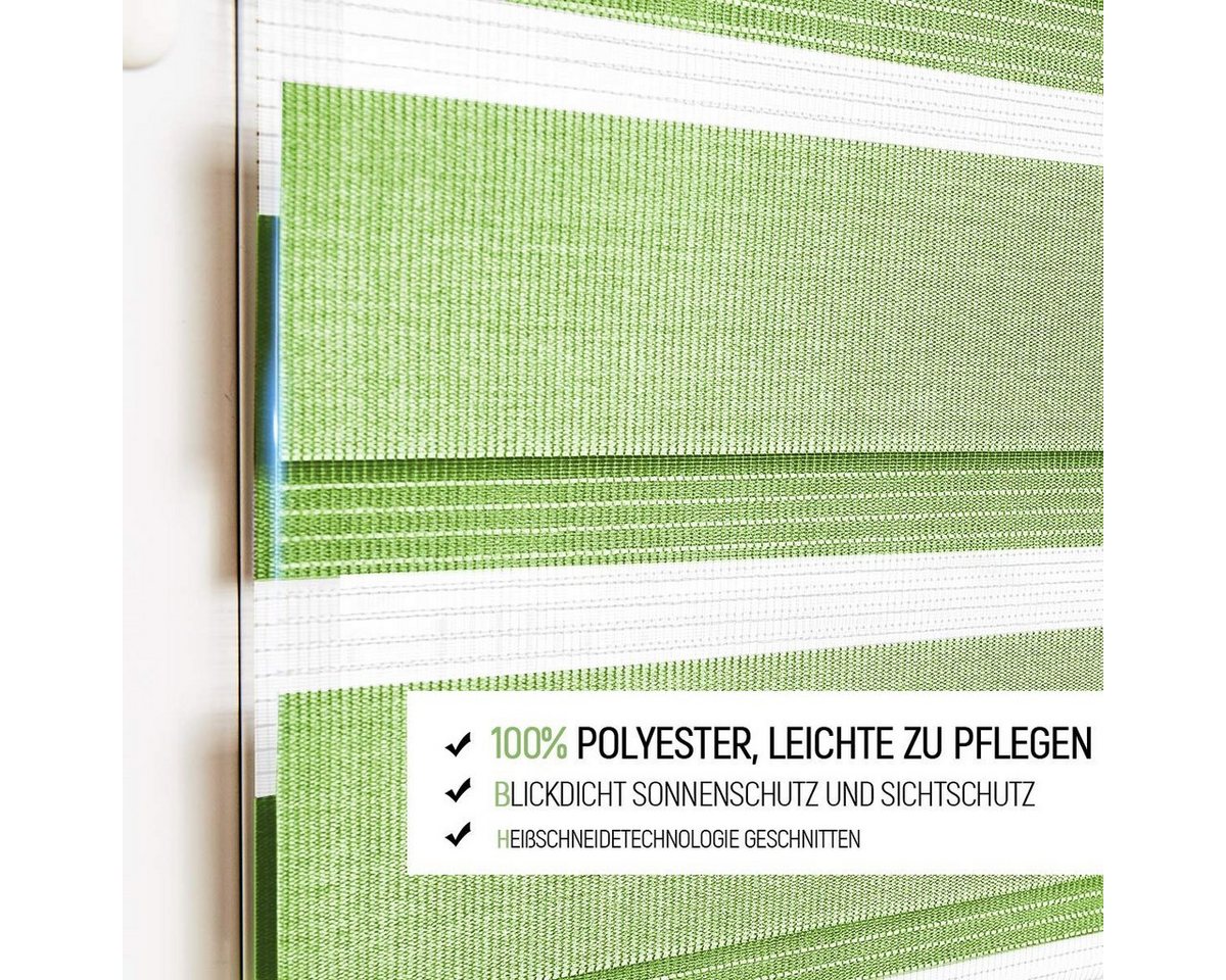 Doppelrollo Klemmfix ohne Bohre, OUBO, verdunkelnd, Fensterrollo Seitenzugrollo Blickdicht, Für Fenster und Tür mit Klämmträger lichtdurchlässig verdunkelnd – Bild 2 von 5