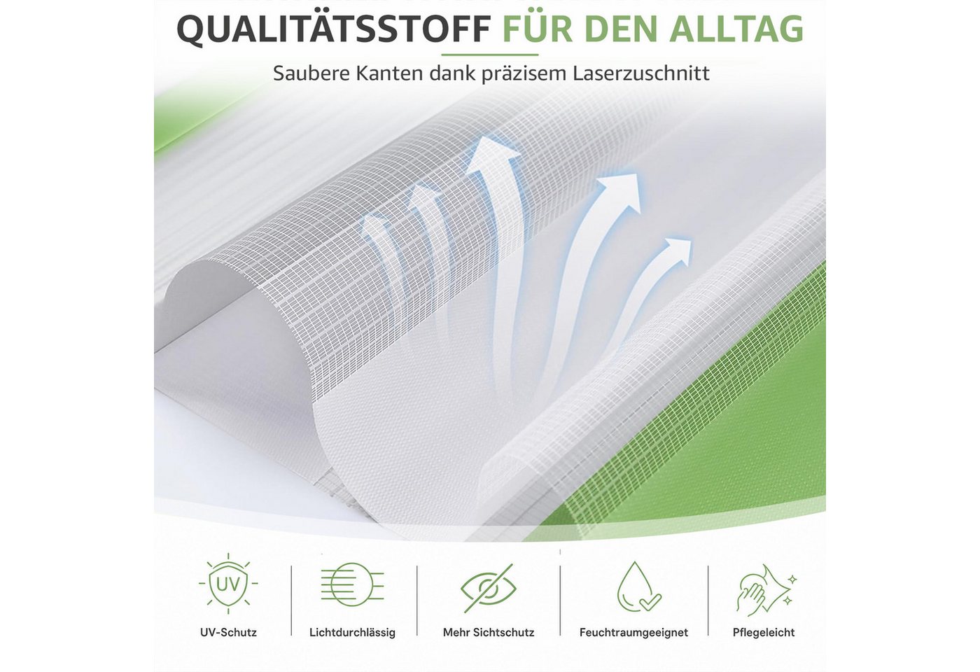 Doppelrollo Ohne Bohren, Weiß/Beige/Anthrazit, OUBO, freihängend, verspannt, Klemmfix, Klemmträger, Lichtschutz schnelle und einfache Montage mit beiliegendem – Bild 4 von 5