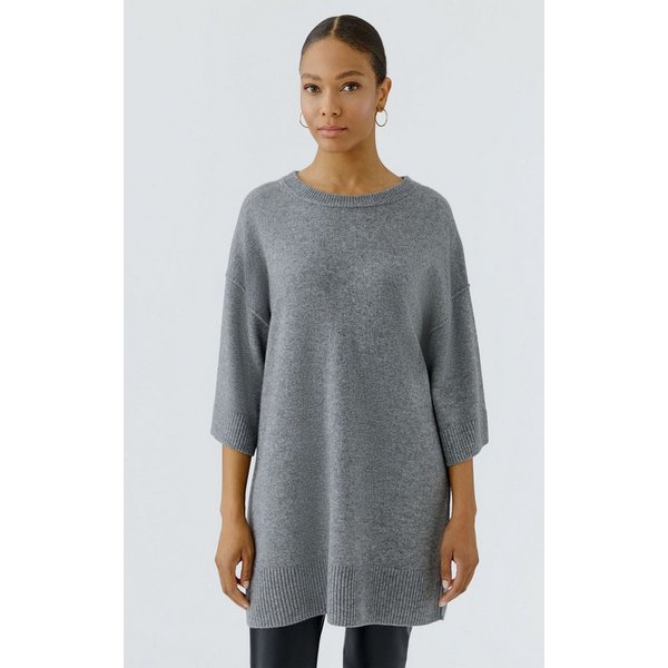 Oui Rundhalspullover Oversized geschnitten Rundhals