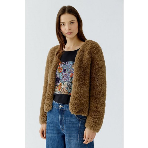 Oui Strickjacke Lässig geschnitten Rundhals