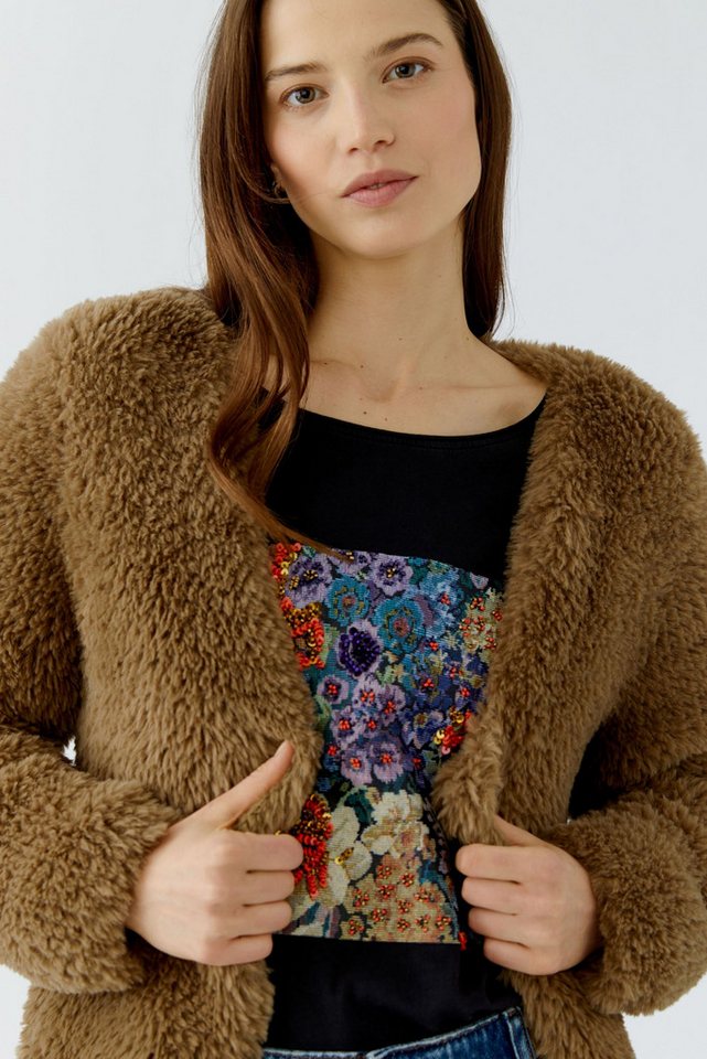 Oui Strickjacke Lässig geschnitten Rundhals – Bild 5 von 5