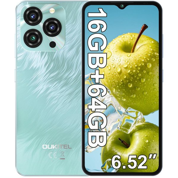 OUKITEL C3 Android 14 Handy Ohne Vertrag, 5000mAh, 6.52" HD Smartphone (16,56 cm/6.52 Zoll, 64 GB Speicherplatz, 13 MP Kamera, 4GB+64GB Speicher, 4G Dual SIM, 9