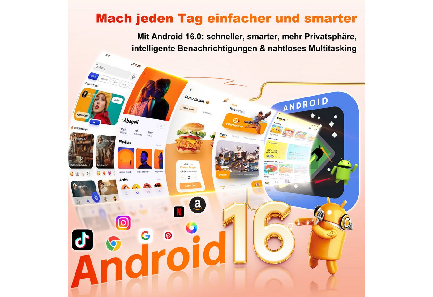 OUKITEL C66 Handy Ohne Vertrag Android 16 Smartphone (17,09 cm/6.73 Zoll, 128 GB Speicherplatz, 64 MP Kamera, 5000mAh, 16(4+12)GB+128GB /1TB, 6.73" HD+ 120Hz, D – Bild 5 von 5