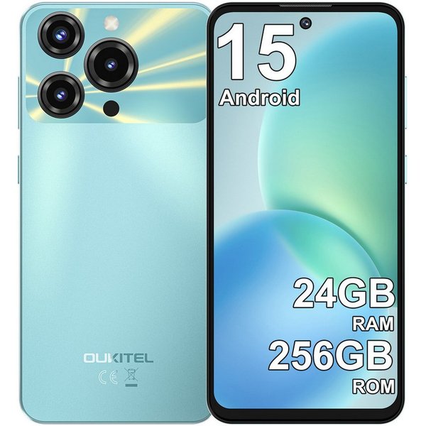 OUKITEL C69 24GB RAM+256GB ROM oder 512GB ROM/TF 1TB, Android 15 Smartphone (18,28 cm/7.2 Zoll, 256 GB Speicherplatz, 64 MP Kamera, 7,2" HD+ 120Hz, 64MP+8MP, 60
