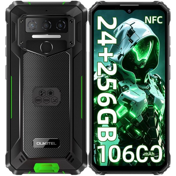 OUKITEL WP23 Plus 4G Outdoor Smartphone (16,56 cm/6.52 Zoll, 256 GB Speicherplatz, 13 MP Kamera, 10600mAh, 6,52'' Display, IP68/IP69K, Dual SIM 4G, NFC, GPS)
