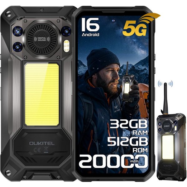 OUKITEL WP61 Plus 5G Robustes Walkie Talkie Outdoor Smartphone (17,27 cm/6.8 Zoll, 512 GB Speicherplatz, 108 MP Kamera, 20000mAh, 6,8'' FHD+ Display, Android 16