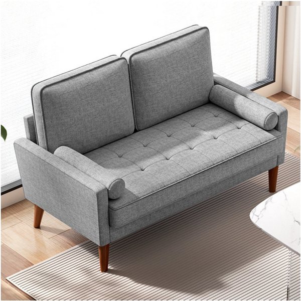 OUNUO 2-Sitzer Sofa 2 Sitzer, Modernes 2er Sofa mit 2 Wurfkissen