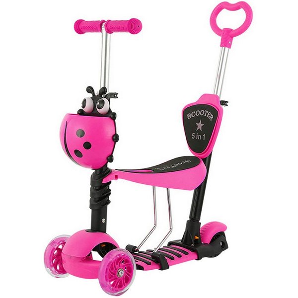 OUNUO Dreiradscooter Kinderroller LED ab 2 Jahren–3 Räder,höhenverstellbar,rutschfest
