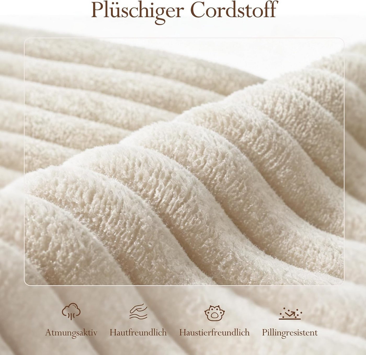 OUNUO Ecksofa Ecksofa Modularer KordKordstuhl mit Hochelastischem Schwamm – Bild 2 von 5