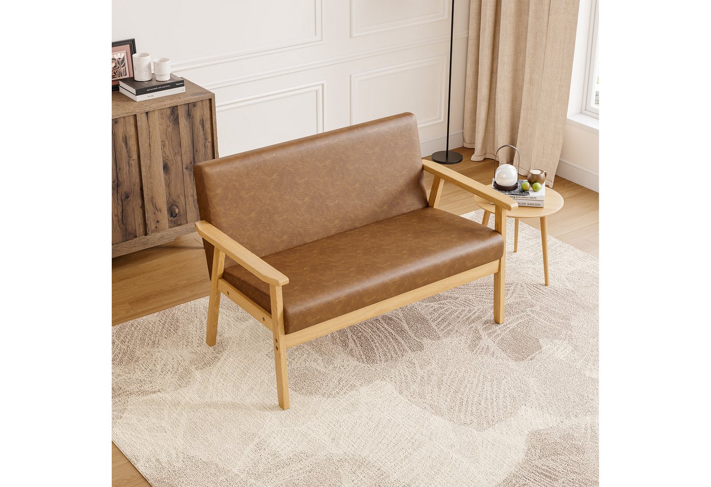 OUNUO Sofa 2 Sitzer Sofa Couch Loungesofa Modern und Skandinavisch – Bild 2 von 5