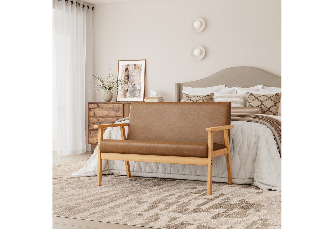 OUNUO Sofa 2 Sitzer Sofa Couch Loungesofa Modern und Skandinavisch – Bild 3 von 5