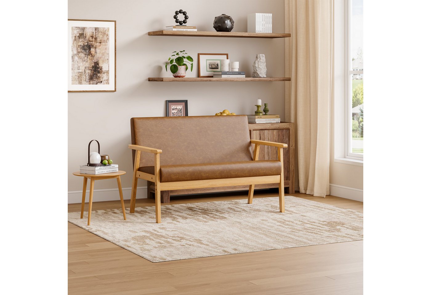OUNUO Sofa 2 Sitzer Sofa Couch Loungesofa Modern und Skandinavisch – Bild 4 von 5