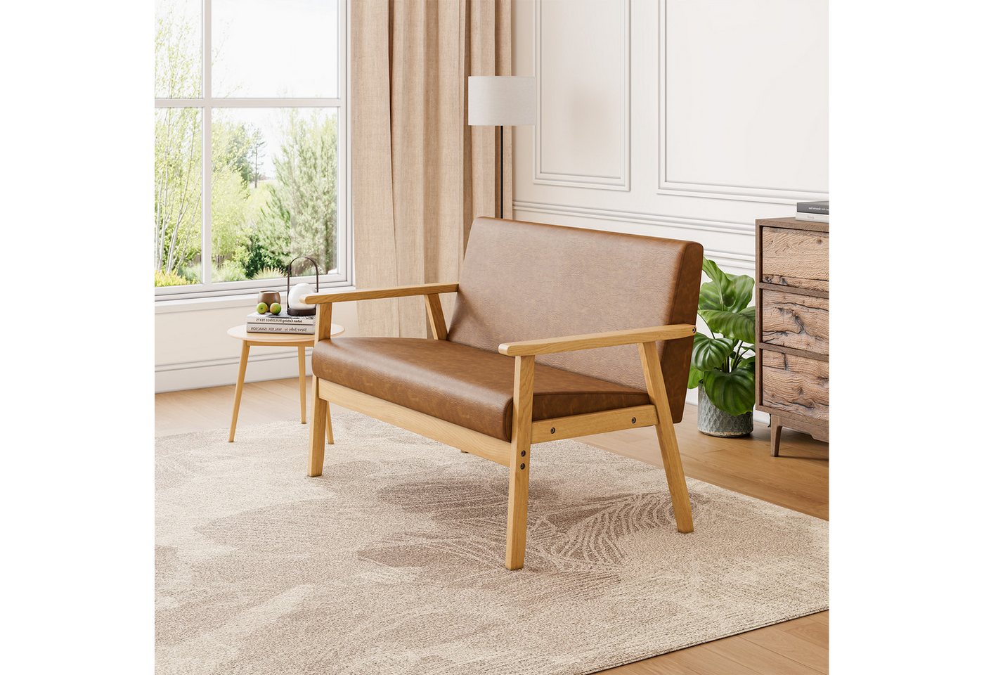 OUNUO Sofa 2 Sitzer Sofa Couch Loungesofa Modern und Skandinavisch – Bild 5 von 5