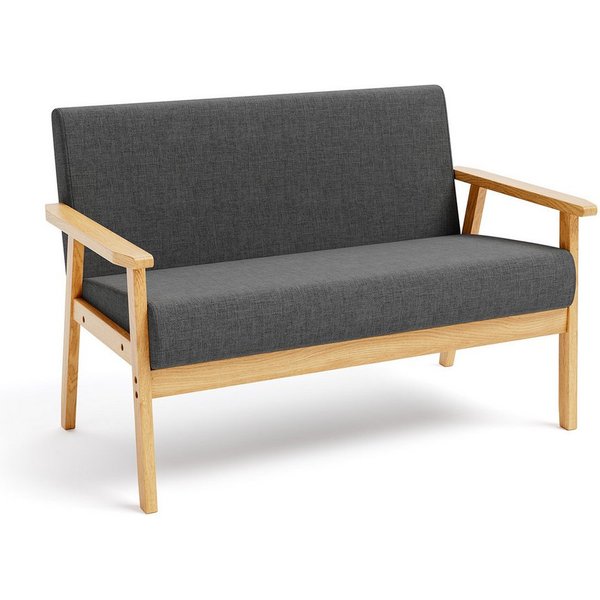 OUNUO Sofa 2 Sitzer Sofa Couch Loungesofa Modern und Skandinavisch, Dunkelgrau