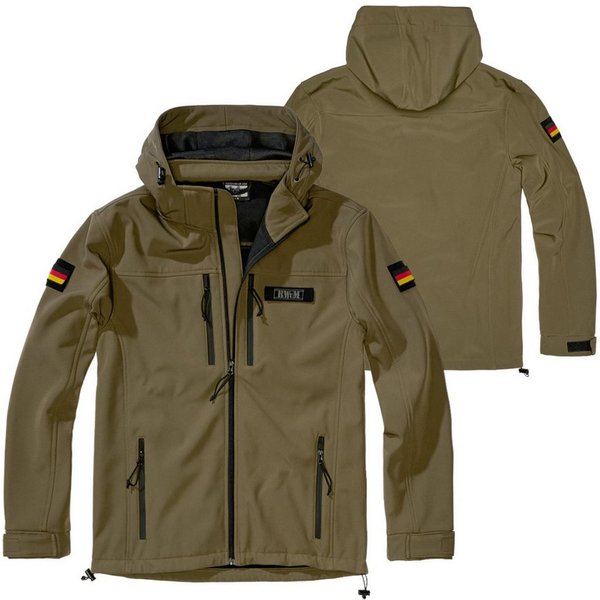 BWuM Outdoorjacke BWuM Tactical Softshell Jacke + Patch & Flaggen