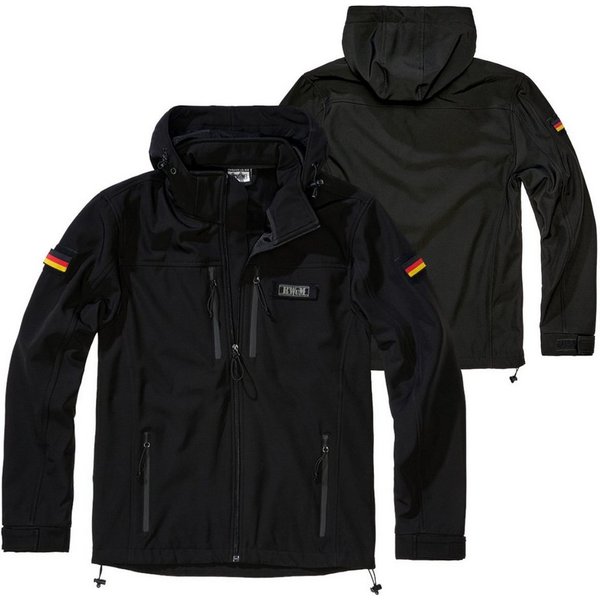 BWuM Outdoorjacke BWuM Tactical Softshell Jacke + Patch & Flaggen