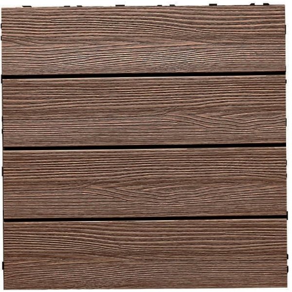 Outgarden Terrassenplatte WPC-Fliese Holzoptik Braun, WPC 40x40, Braun