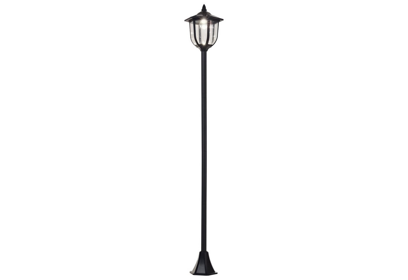 Outsunny Außen-Stehlampe Gartenlaterne, Laterne, Gartenleuchte, 30/60 Lumen, Kunststoff Schwarz, Solarbetrieb, wasserdicht, LED fest integriert, Weiß, Ø26.5 x H – Bild 2 von 5