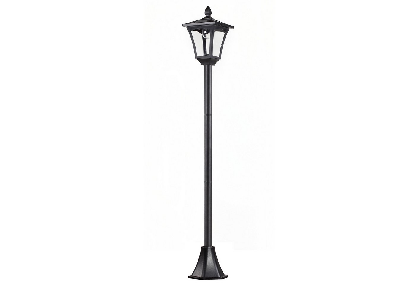 Outsunny Außen-Stehlampe LED Solar Gartenlaterne, Stehleuchte aus Edelstahl, IP44, Solarbetrieben, Lichtsensor, LED, Weiß, Schwarz 18 x 18 x 160cm – Bild 2 von 5