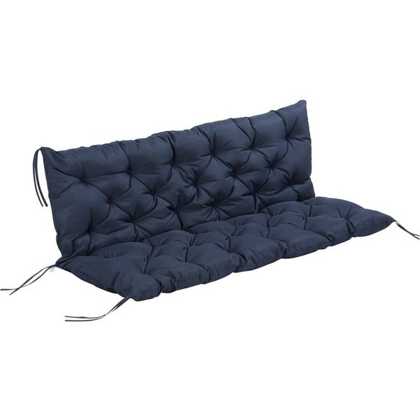 Outsunny Bankauflage 3 Sitzer, 150x98x8 cm, Bankkissen mit Bändern, Sitzkissen, (Set, 1 St., 1 Sitzkissen), für Gartenmöbel, Fensterbank Sitzbank, Hollywoodscha