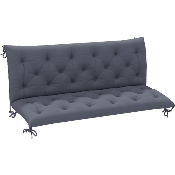 Outsunny Bankauflage 3 Sitzer, 150x98x8 cm, Bankkissen mit Bändern, Sitzkissen, (Set, 1 St., 1 Sitzkissen), für Gartenmöbel, Fensterbank Sitzbank, Hollywoodscha