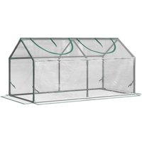 Outsunny Foliegewächshaus mit Fenster, PVC Treibhaus 120x60x60 cm, transparentes Tomatenhaus & Frühbeet für Pflanzen Aosom.de
