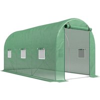 Outsunny Foliengewächshaus Tomatengewächshaus 395x195x190cm mit 6 Netzfenstern, Rundbogen Treibhaus für Pflanzenzucht & Frühbeet Aosom.de