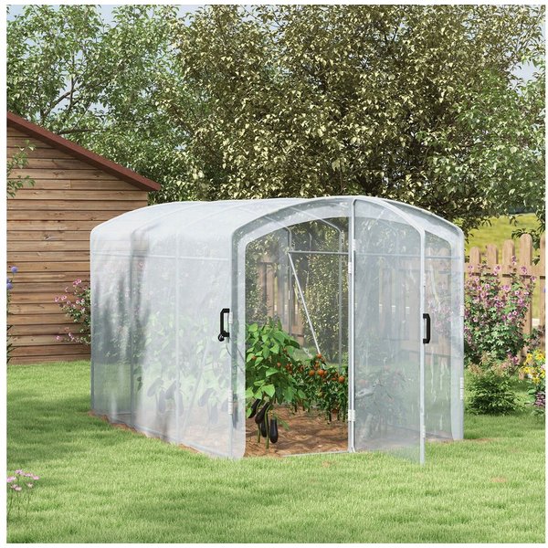 Outsunny Foliengewächshaus Tunnel, Winddichtes Tomatenhaus, für Garten, Balkon, BxTxH: 300 x 200 x 195 cm, BxLxH: 200 x 300 x 195 cm, Treibhaus 1-St., Gewächsha