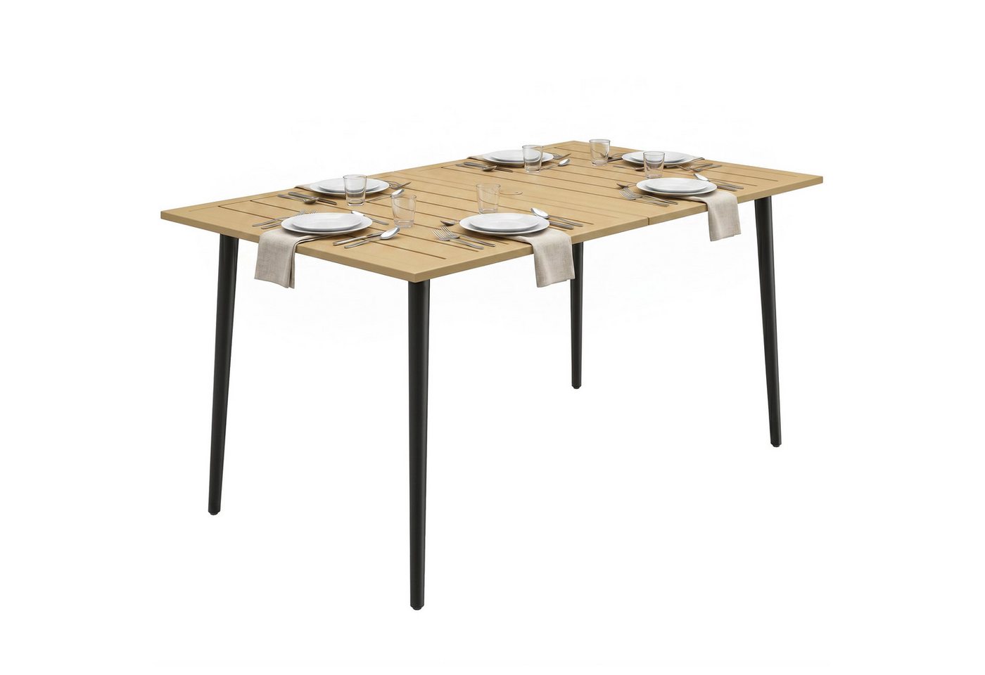 Outsunny Gartentisch Balkontisch aus Stahl, Balkontisch mit Schirmloch, Campingtisch (Campingtisch aus Stahl, 1-St., Balkontisch), für Garten, Balkon, Braun – Bild 2 von 5