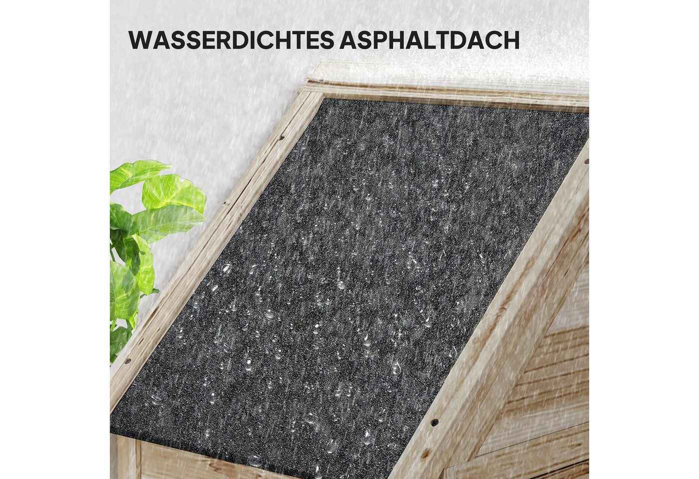 Outsunny Gerätehaus Gartenschrank Holz, wasserdicht Geräteschuppen, BxT: 80x49 cm, (Gartenschuppen, 1 St., Lagerschuppen), 80 x 49 x 170 cm, für Garten, Terrass – Bild 5 von 5