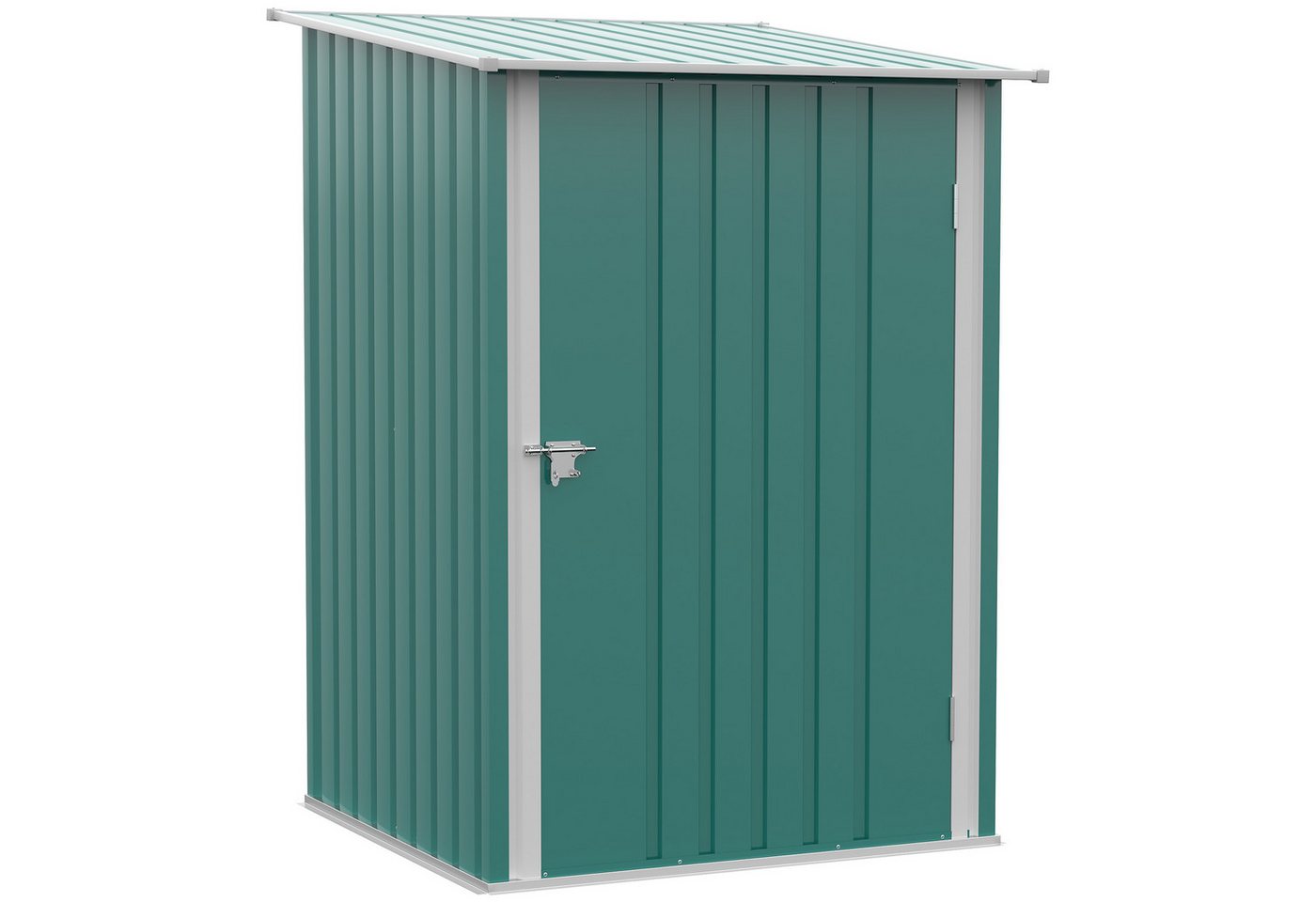 Outsunny Gerätehaus Metall 0,92 m² Geräteschuppen mit Pultdach Abschließbarer Tür, BxT: 100x103 cm, (Metall Geräteschuppen, 1 St., Gartenhaus 0,92 m), für Hinte – Bild 2 von 5