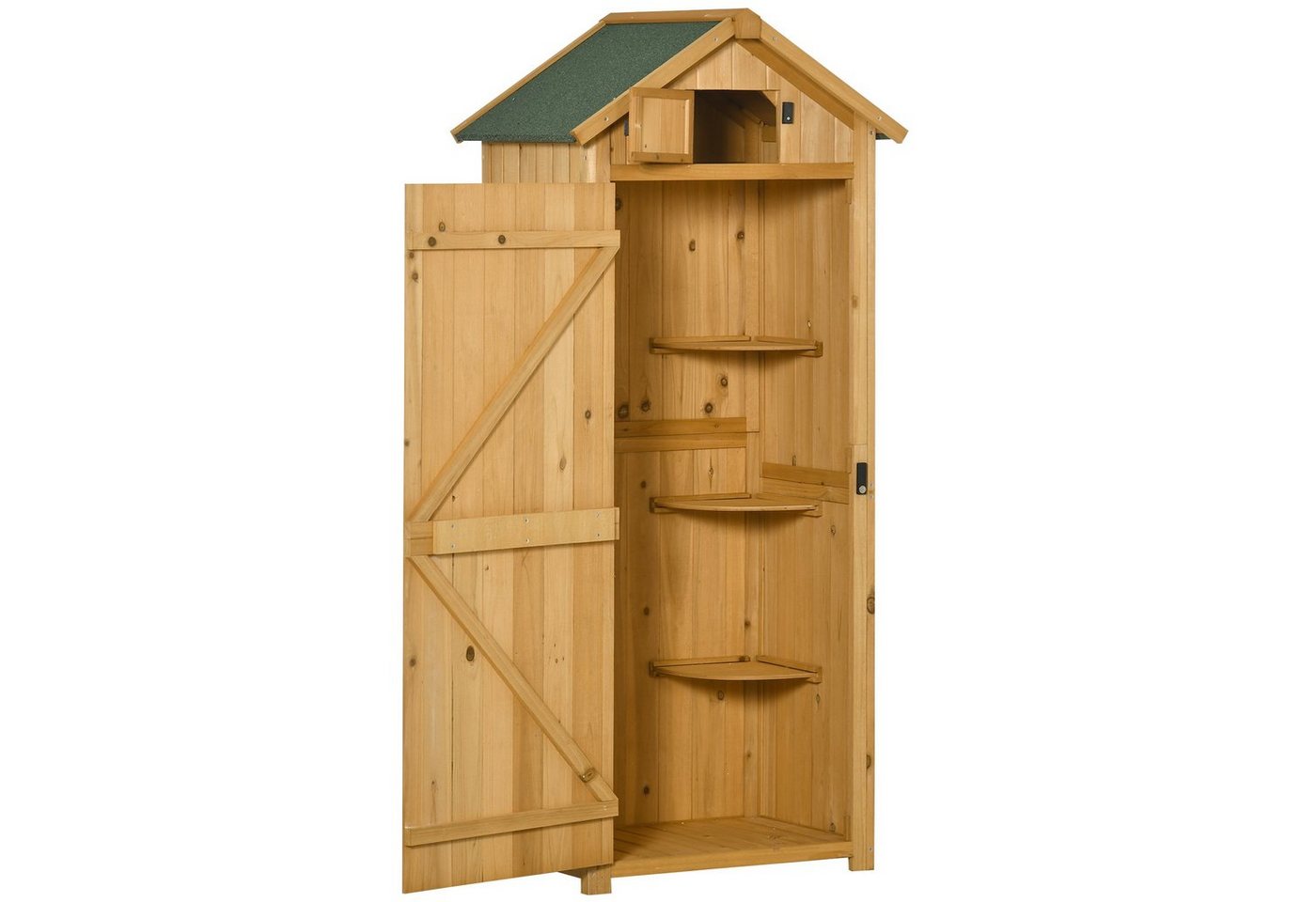 Outsunny Gerätehaus Gerätehaus mit Regalböden, BxT: 54.2x77 cm – Bild 2 von 5
