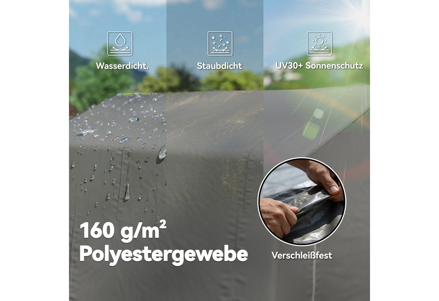 Outsunny Gerätezelt Unterstand Wasserabweisend Lagerzelt mit Reißverschlusstür Belüftung, Personen: 2 (Zeltgarage, 1 tlg., Garagenzelt), für Gartengeräte, Motor – Bild 5 von 5
