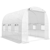 Outsunny Gewächshaus ca. 2,7 x 2 x 2 m Foliengewächshaus mit Regalen Rollbar Reißverschlusstür 6 Netzfenster Stützstangen, UV-beständig Folientunnel, Winterfest