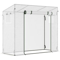 Outsunny Gewächshaus Foliengewächshaus 200x68x196cm mit Rolltür & Seitenfenster, winddicht, Stahl & PE, ideal für Gartenpflanzen Aosom.de