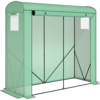 Outsunny Gewächshaus mit Netzfenstern aufrollbarer Tür, Foliengewächshaus aus Stahl, Treibhaus 200 x 75 x 188 cm, Tomatenhaus Tomatengewächshaus für Tomaten, Ge