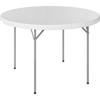 Outsunny Klapptisch Camping, 120x120x74 cm, leichter tragbarer Klapptisch mit HDPE-Tischplatte, rutschfeste Pads, Metallgestell, zum Camping, Wandern, Strand, W