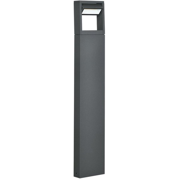 Outsunny LED Gartenleuchte Wegleuchte, Pfostenlicht mit LEDs, wetterbeständig, Dunkelgrau, Vertsellbares Neigungswinkel, LED, Warmweiß, Pollerleuchte mit Verste