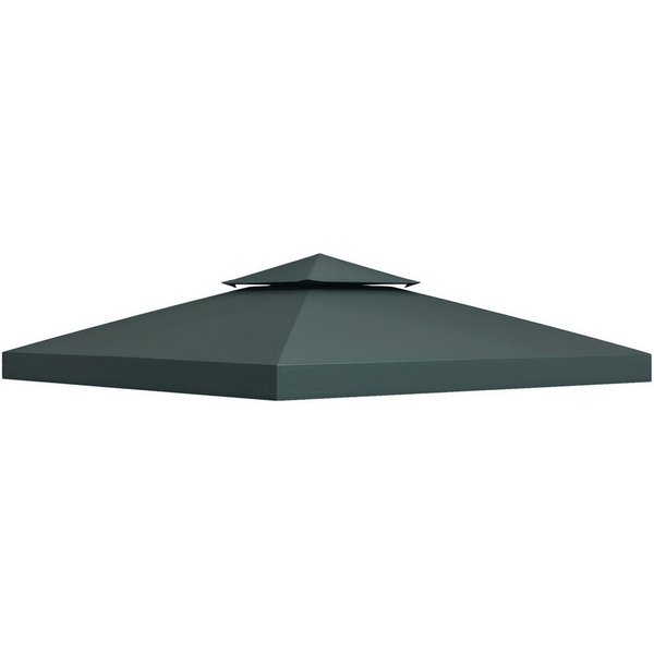 Outsunny Pavillon-Ersatzdach Pavillondach mit Doppeldach, Ablauflöcher, Ersatzbezug, 180 g/m², 300 x 300 cm (Gartenpavillonersatzdach, Ersatzdach), für Garten, 