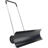 Outsunny Schneeschieber groß 95 cm extra breit Aluminium Schneeschaufel mit Rädern verstellbar & rutschfest Griff, angewinkelt Schneeräumer mit Alukante Alustie