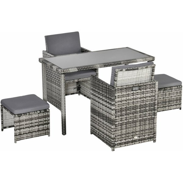 Outsunny Sitzgruppe Sitzgruppe aus Polyrattan geflecht