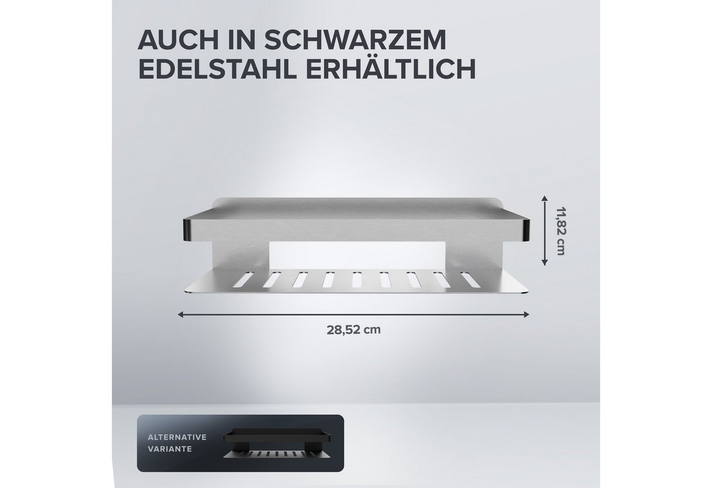 ovimar Duschkorb (1 St), aus Edelstahl in Silber zur Zum Kleben – Bild 3 von 5